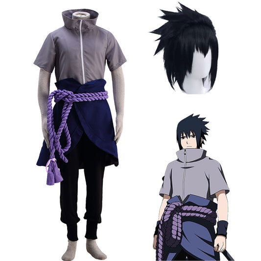 Naruto Costume Uchiha Sasuke Snake Organization Costume full Outfit Kit with Wig