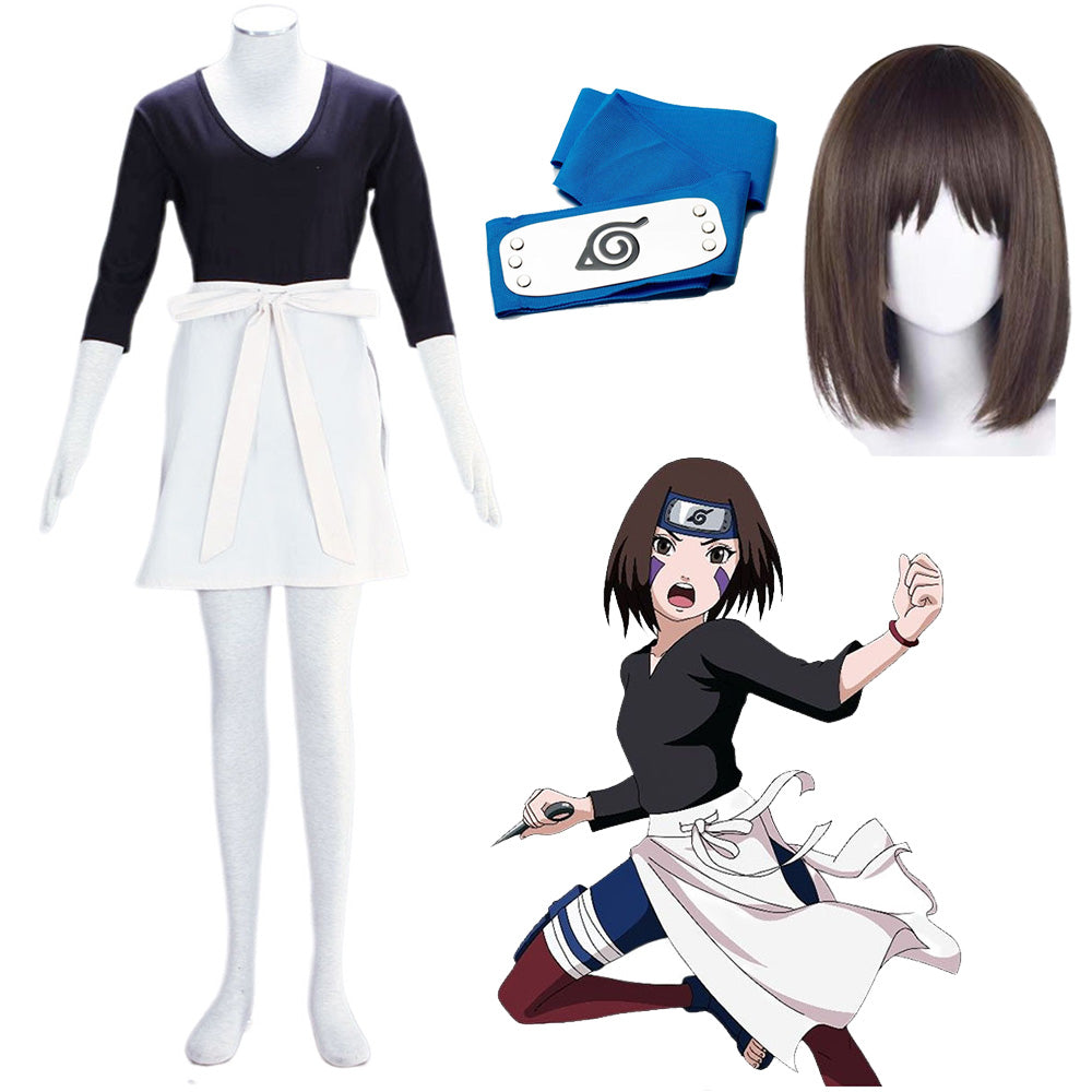 Naruto Rin Nohara Cosplay Costume full Outfit Kit with Wig