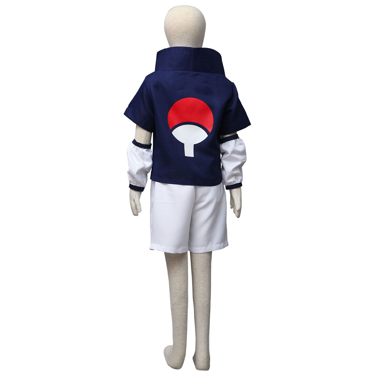 Anime Naruto Shippuden Cosplay Childhood Uchiha Sasuke Costume Outfit Kit with Wig