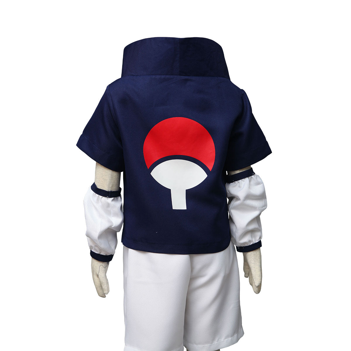 Anime Naruto Shippuden Cosplay Childhood Uchiha Sasuke Costume Outfit Kit with Wig