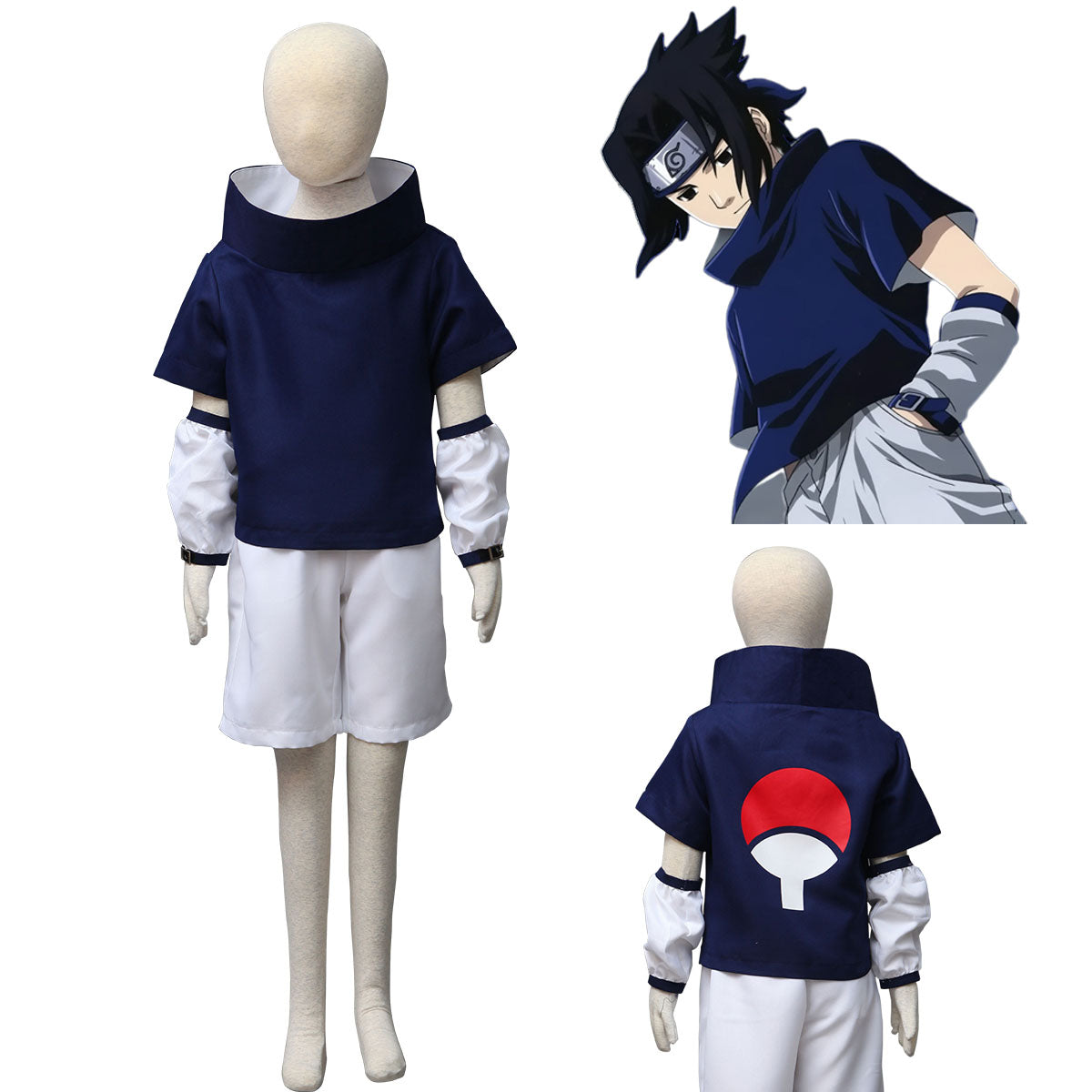 Anime Naruto Shippuden Cosplay Uchiha Sasuke Boys Costume