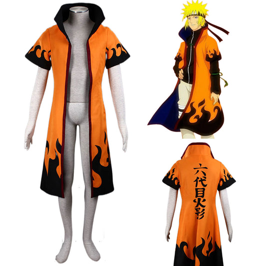 Anime Naruto Shippuden Cosplay 6th Hokage Costume Cloak